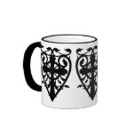 Gothic cemetery celtic cross in heart coffee mugs