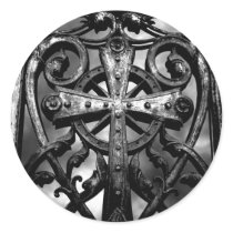 Gothic cemetery wrought iron celtic cross in heart stickers