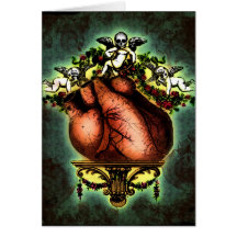 Gothic Cherubs and Heart Card