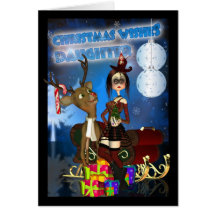 Gothic Christmas Card, H.I.P. And Reindeer