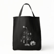 Gothic Christmas Tree Tote Bags