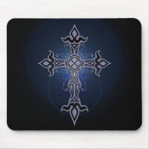 Gothic Cross (blue) Mouse Pad