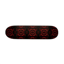 Gothic Deep Red and Black Floral design. Skateboard Deck