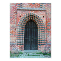 Gothic door post card