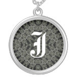 Gothic elegant medieval pattern monogram J Custom Jewelry