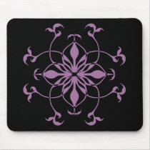 Gothic flower purple and black mouse pad