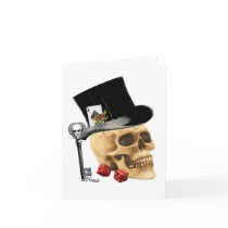 Gothic gambler skull tattoo design cards