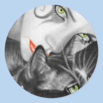Gothic Girl Kitty Sticker stickers