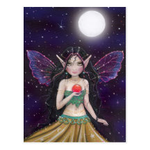 Gothic Gypsy Fairy Postcard by Molly Harrison