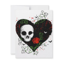 Gothic heart invitation card