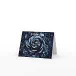 Gothic I love you romantic blue rose card