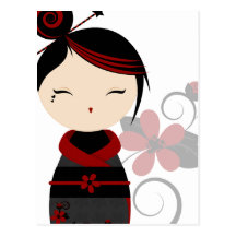 Gothic Kokeshi Postcard