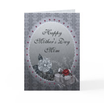 Gothic Lace & Rose With Blood Mother's Day Card