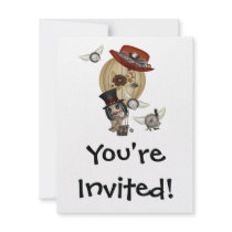 gothic laveau hot air balloon steampunk art custom invitations