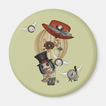 gothic laveau hot air balloon steampunk art fridge magnet
