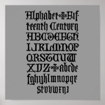 Gothic Letters Poster