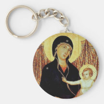 Gothic Madonna and Child Keychains
