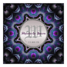 Gothic Medieval Magic Purple Wedding Invitations