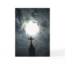 Gothic open heavens cross silhouette card