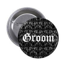 Gothic pattern button for the Groom black grey