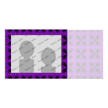 Gothic Purple and Black Pattern Picture Card