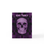 Gothic purple skull Many Thanks Card