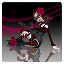 Gothic Rag Doll Clock