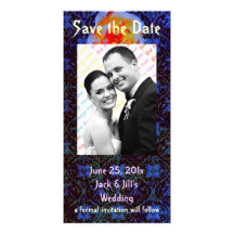 Gothic Rose Damask Save the Date Photo Cards
