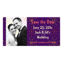Gothic Rose Dotty Wedding Photo Card Template