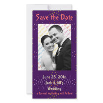 Gothic Rose Dotty Wedding Photo Card