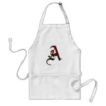 Gothic Rose Monogram A Apron