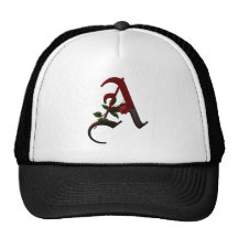 Gothic Rose Monogram A Mesh Hat