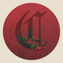 Gothic Rose Monogram C stickers