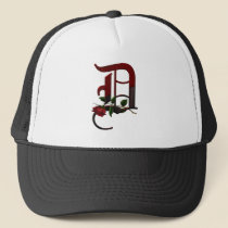 Gothic Rose Monogram D hats