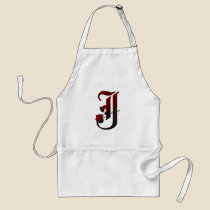 Gothic Rose Monogram J aprons