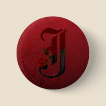 Gothic Rose Monogram J buttons