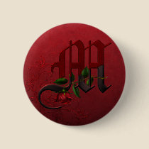 Gothic Rose Monogram M buttons