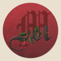 Gothic Rose Monogram M stickers