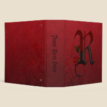 Gothic Rose Monogram R binders