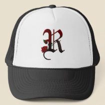 Gothic Rose Monogram R hats