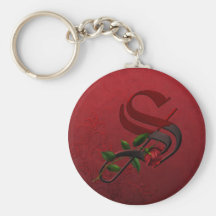 Gothic Rose Monogram S Key Chains