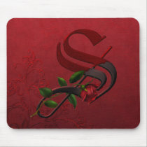 Gothic Rose Monogram S mousepads