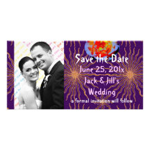Gothic Rose Sunstar Save the Date Customized Photo Card
