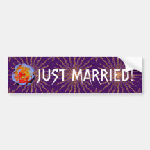 Gothic Rose Sunstar  Wedding bumpersticker Bumper Sticker