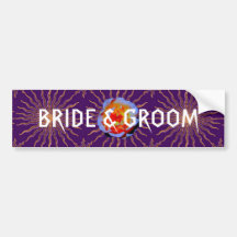 Gothic Rose Sunstar  Wedding bumpersticker Bumper Sticker