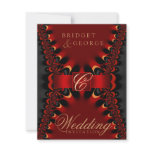 Gothic Satin Red+Black Wedding Invitation