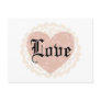 Gothic Script Love with Heart Post Card