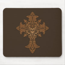 Gothic Skull Cross (brown) Mousepad