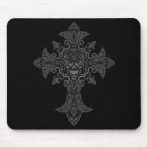 Gothic Skull Cross (dark) Mouse Pads