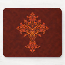 Gothic Skull Cross (red) Mouse Pads